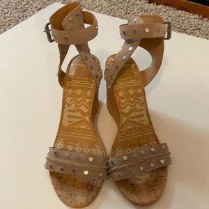 Dolce Vita suede studded wedges, sz 7